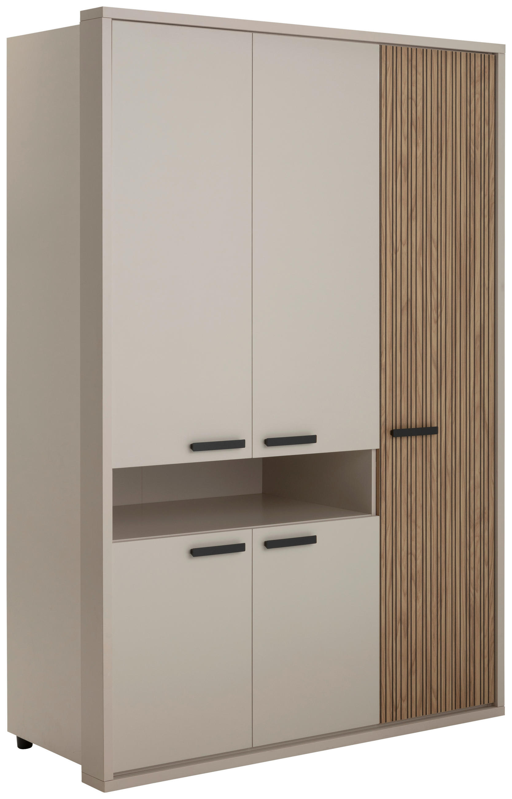 DREHTÜRENSCHRANK  in Kaschmir  - Kaschmir/Anthrazit, KONVENTIONELL, Holzwerkstoff/Metall (147/217/63cm) - Xora