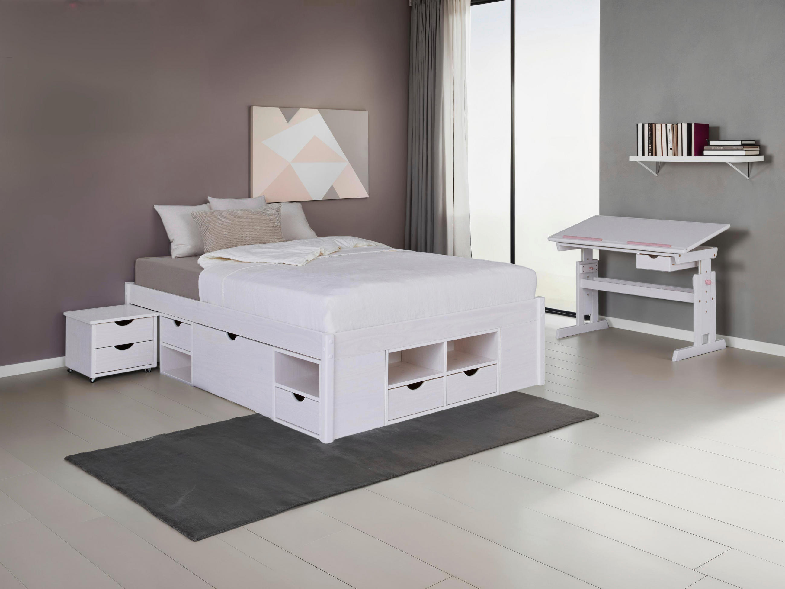 EINZELZIMMER Weiß  - Blau/Weiß, MODERN, Holz/Holzwerkstoff - MID.YOU