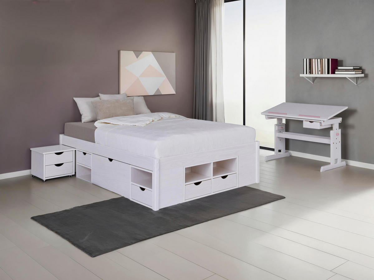 EINZELZIMMER Weiß  - Blau/Weiß, MODERN, Holz/Holzwerkstoff - MID.YOU