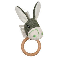 RASSEL  - Elfenbein/Grün, Natur, Textil (10/10cm) - Avelia