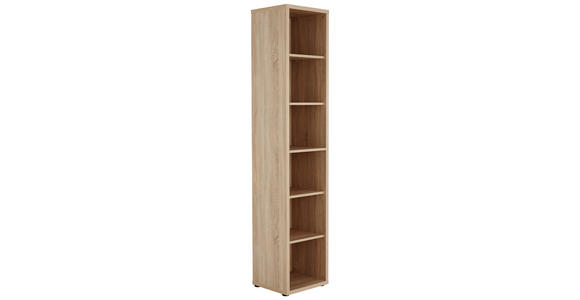 AKTENREGAL 43,9/215,2/40 cm - Schwarz/Sonoma Eiche, KONVENTIONELL, Holzwerkstoff/Kunststoff (43,9/215,2/40cm) - Voleo