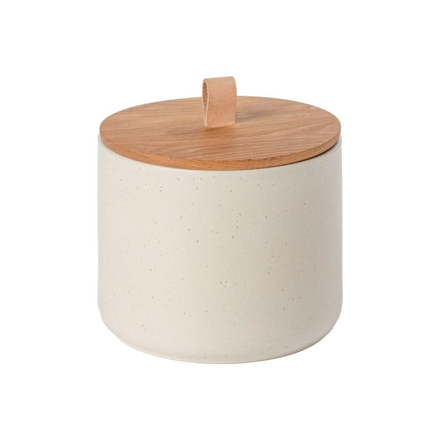 VORRATSDOSE PACIFICA 1.35 L - Eichefarben/Creme, Basics, Keramik/Holz (15/14cm) - Costa Nova
