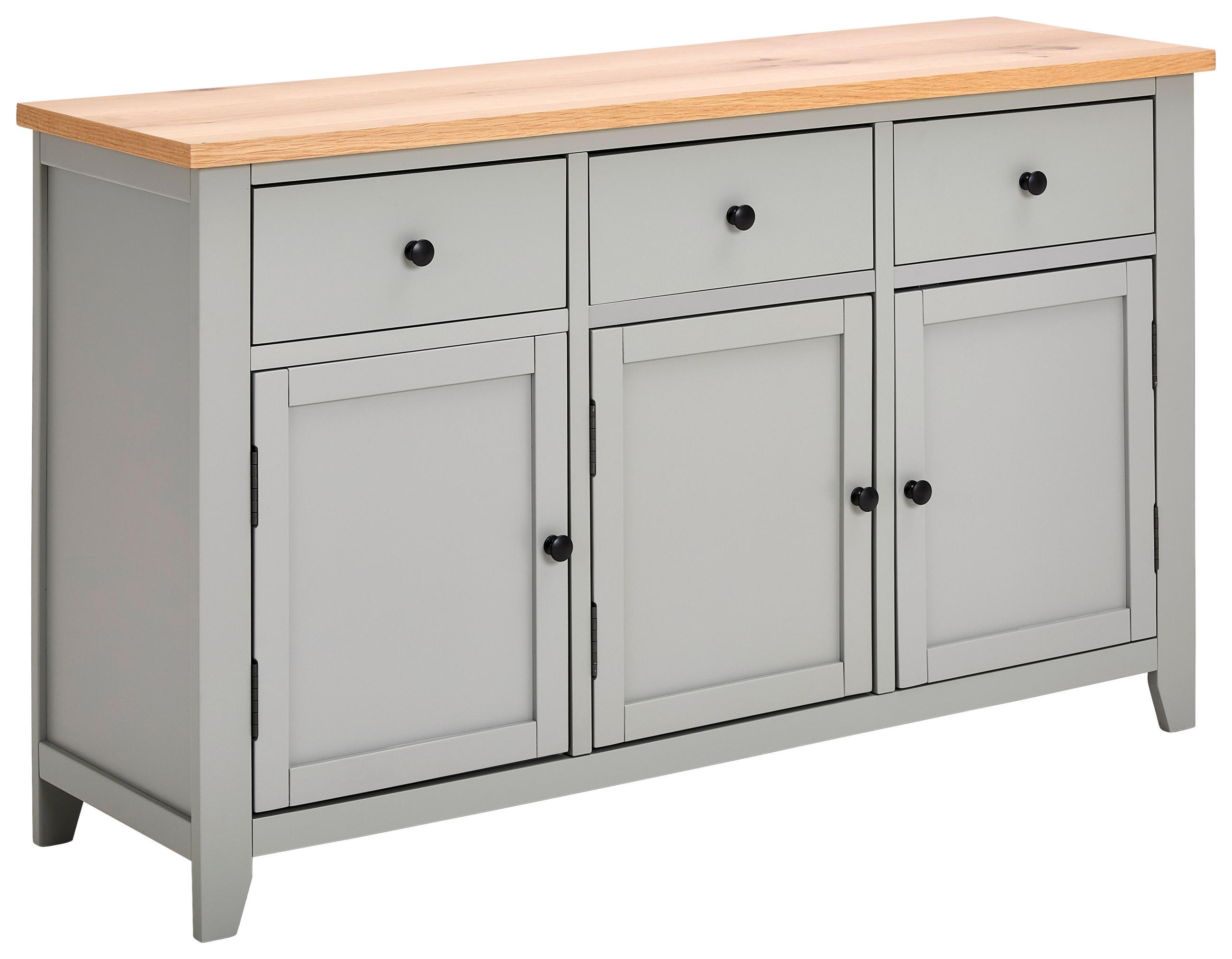 MID.YOU ŠIROKÁ KOMODA, dub, borovica, sivá, prírodná farba, 139/83/42 cm