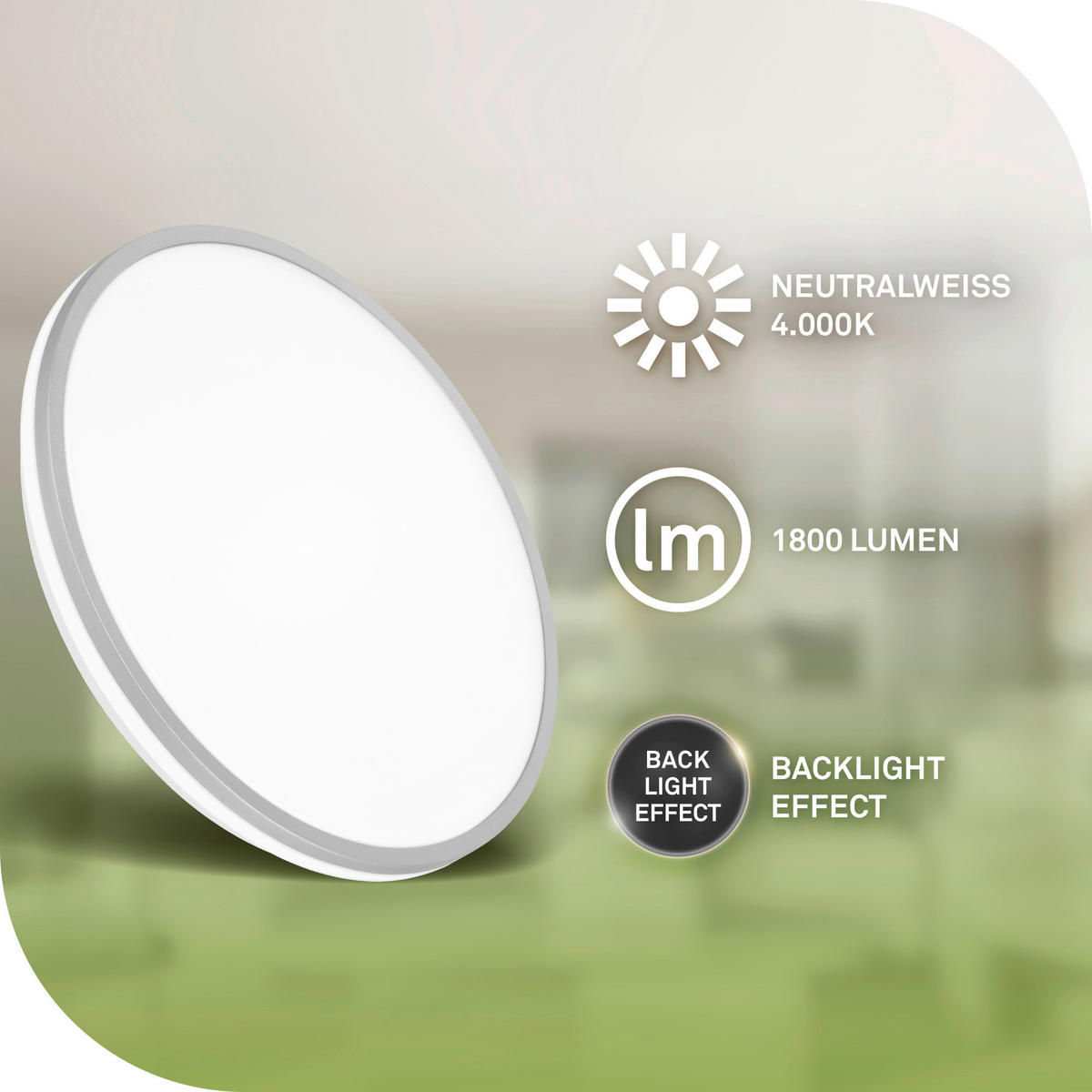 DECKENLEUCHTE Pulap A 33/6 cm   - Chromfarben, Basics, Kunststoff (33/6cm) - Briloner