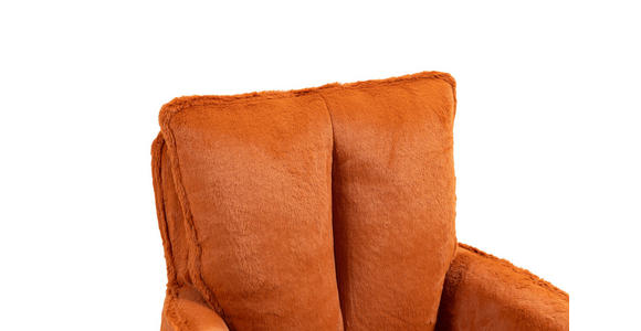 ARMLEHNSTUHL in Eisen Plüsch - Schwarz/Orange, Design, Textil/Metall (62/95/67cm) - Novel