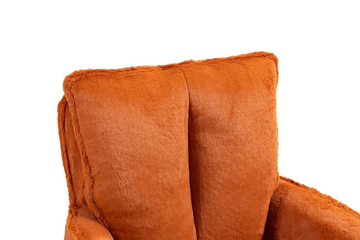 ARMLEHNSTUHL  in Eisen Plüsch  - Schwarz/Orange, Design, Textil/Metall (62/95/67cm) - Novel