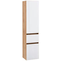 HOCHSCHRANK 40/180/35 cm  - Eichefarben/Silberfarben, KONVENTIONELL, Glas/Holzwerkstoff (40/180/35cm) - Held