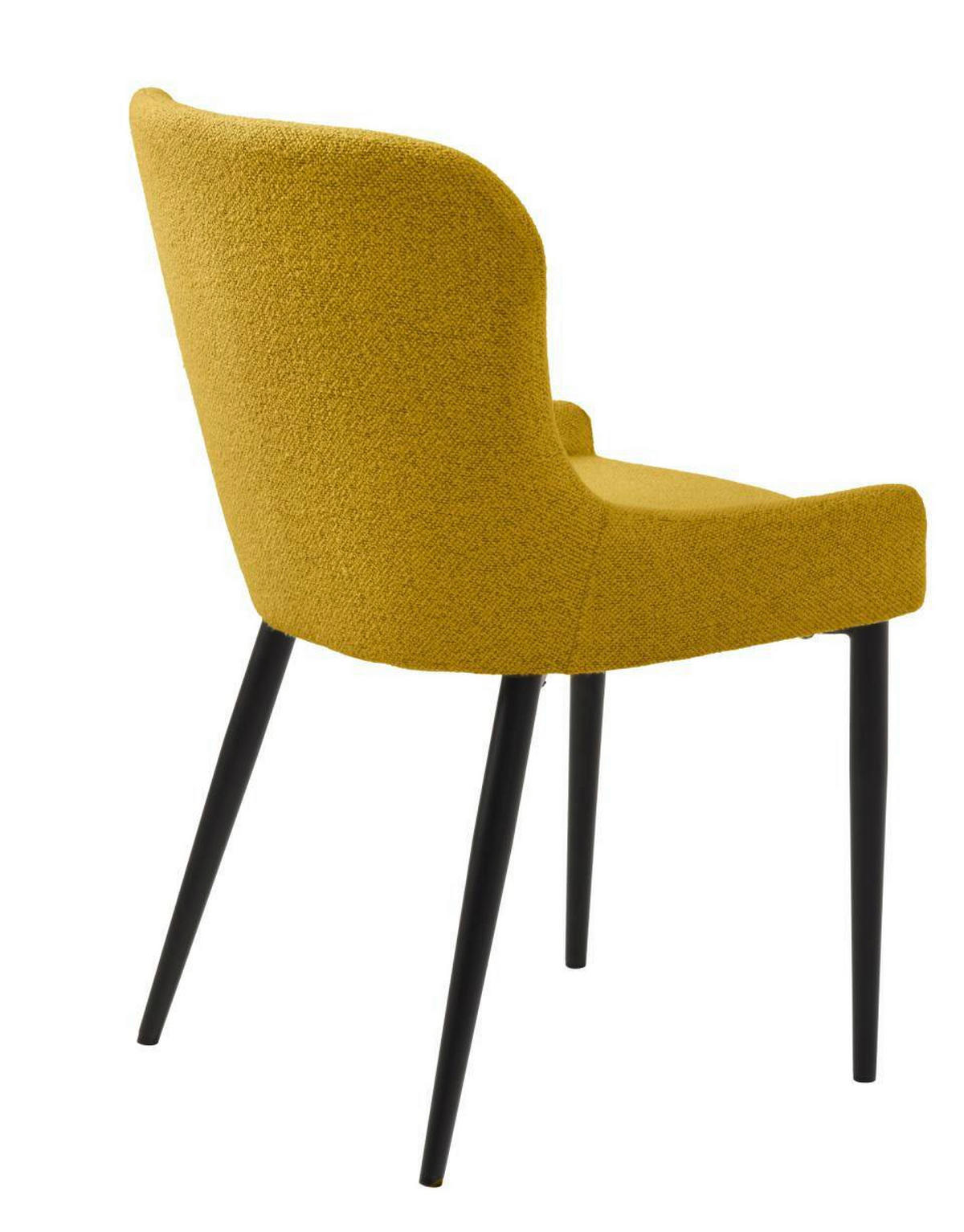 STUHL 2 Stück  in Bouclé Textil  - Gelb/Schwarz, MODERN, Textil/Metall (52/82/60cm) - Livetastic