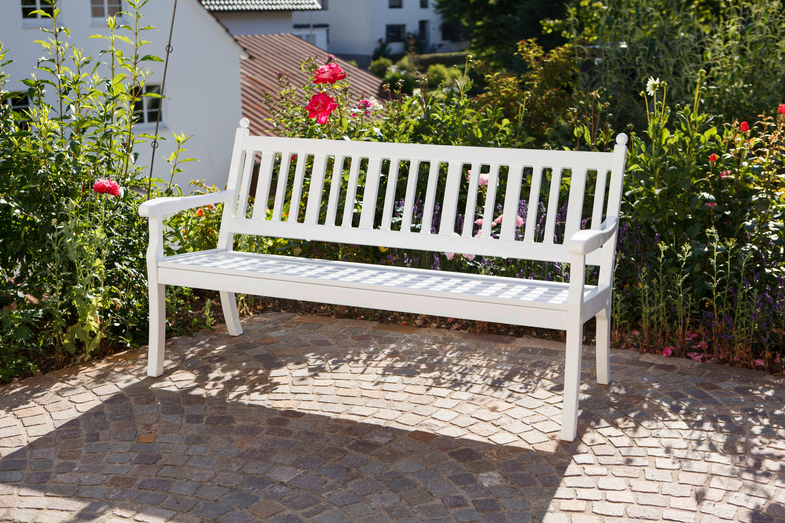 GARTENBANK 160/88/69 cm   - Weiß, Basics, Kunststoff (160/88/69cm) - Modante