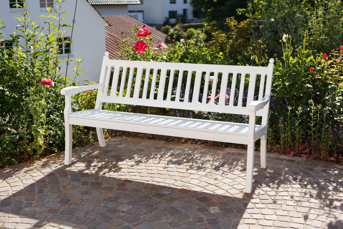 GARTENBANK 160/88/69 cm   - Weiß, Basics, Kunststoff (160/88/69cm) - Modante