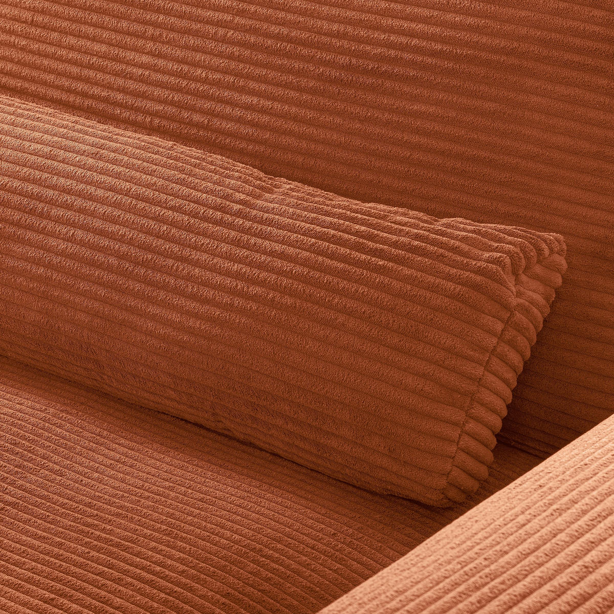 ECKSOFA Kupferfarben Cord Nierenkissen, Rückenkissen  - Schwarz/Kupferfarben, Design, Textil/Metall (172/313cm) - P & B