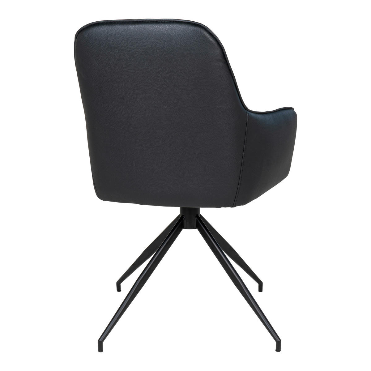 STOL MED ARMSTÖD läderimitation  - svart, Modern, metall/textil (56/89/62cm) - MID.YOU