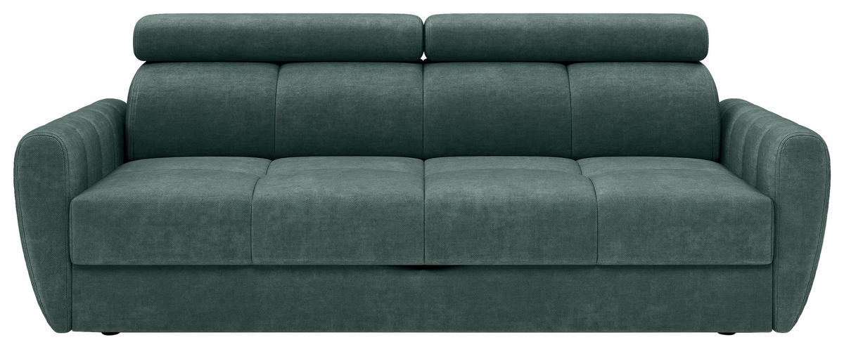 SCHLAFSOFA Flachgewebe Türkis  - Türkis/Schwarz, KONVENTIONELL, Textil/Metall (227/86-100/99cm) - Milino
