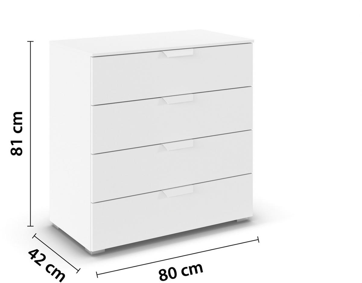 KOMMODE  in 80/81/42 cm  - Weiß, Design, Holzwerkstoff/Metall (80/81/42cm) - Carryhome