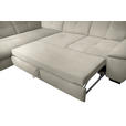 ECKSOFA in Flachgewebe Ecru  313/242 cm  - Ecru/Schwarz, Design, Textil/Metall (313/242cm) - Xora