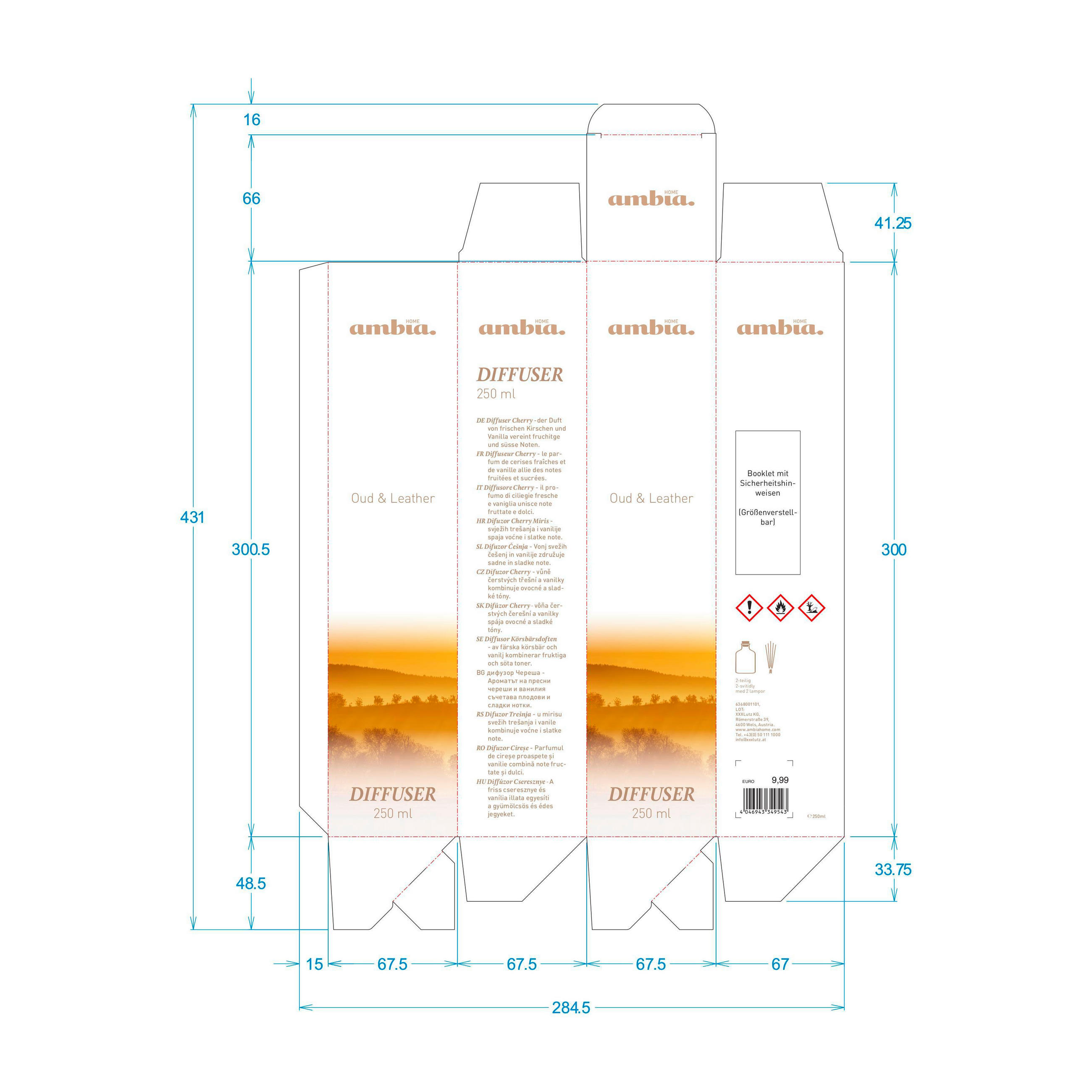 RAUMDUFT  - Grauweiß, Basics, Glas (100ml) - Ambia Home