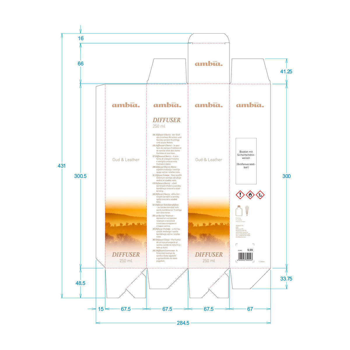 RAUMDUFT  - Grauweiß, Basics, Glas (100ml) - Ambia Home