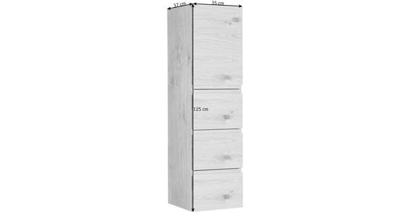 MIDISCHRANK 35/125/37 cm - Weiß, Design, Glas/Holzwerkstoff (35/125/37cm) - Novel