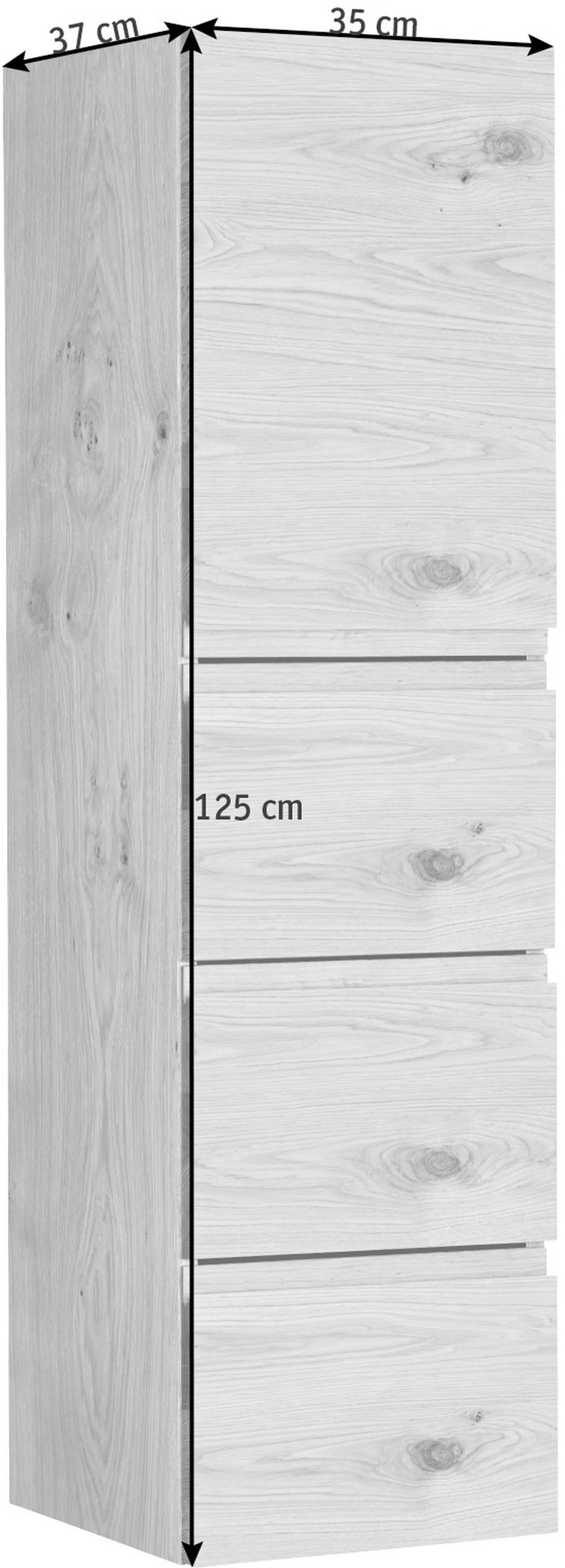 MIDISCHRANK 35/125/37 cm  - Eichefarben, Design, Holz/Holzwerkstoff (35/125/37cm) - Novel