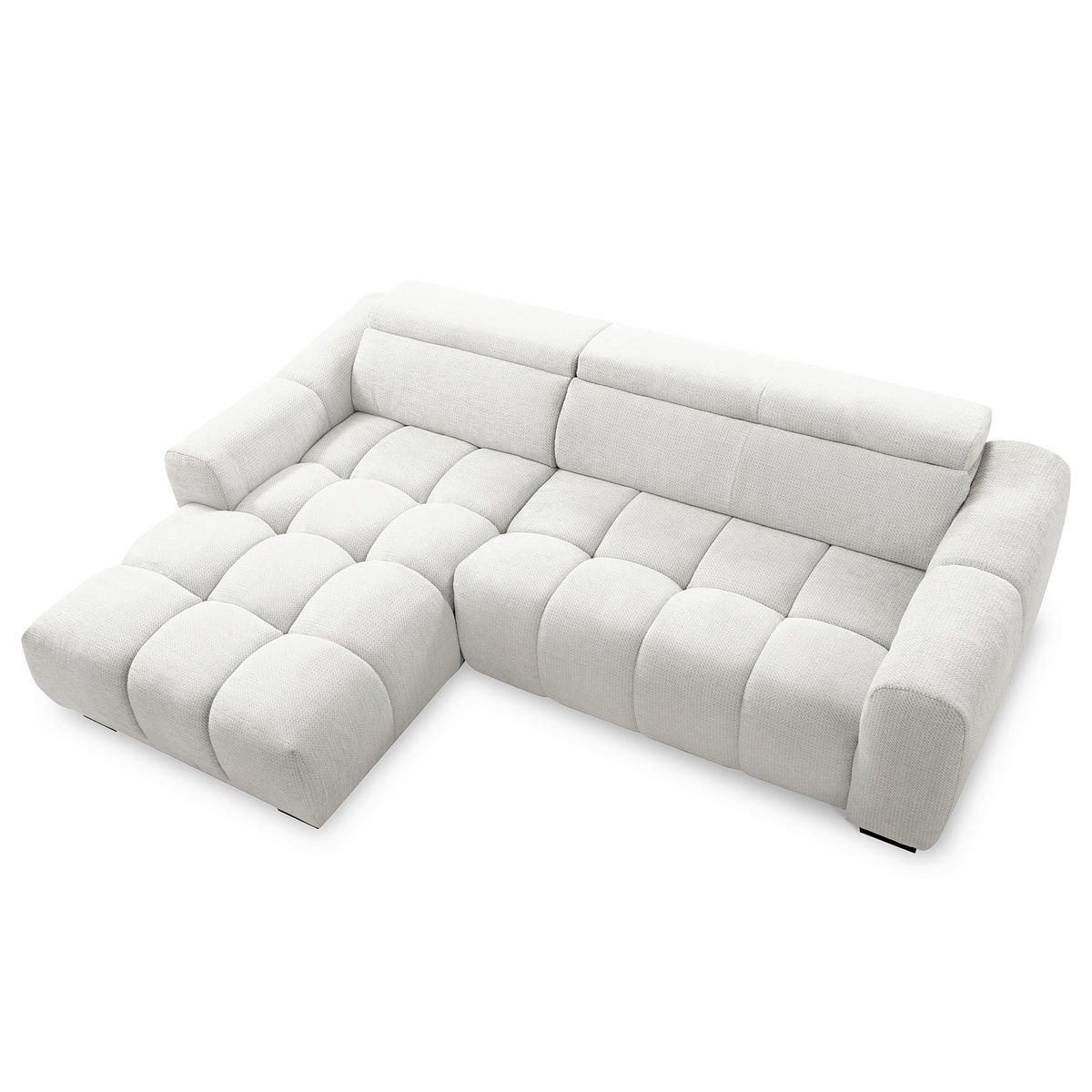 ECKSOFA  Webstoff Silberfarben  - Silberfarben/Schwarz, Design, Kunststoff/Textil (177/274cm) - Livetastic