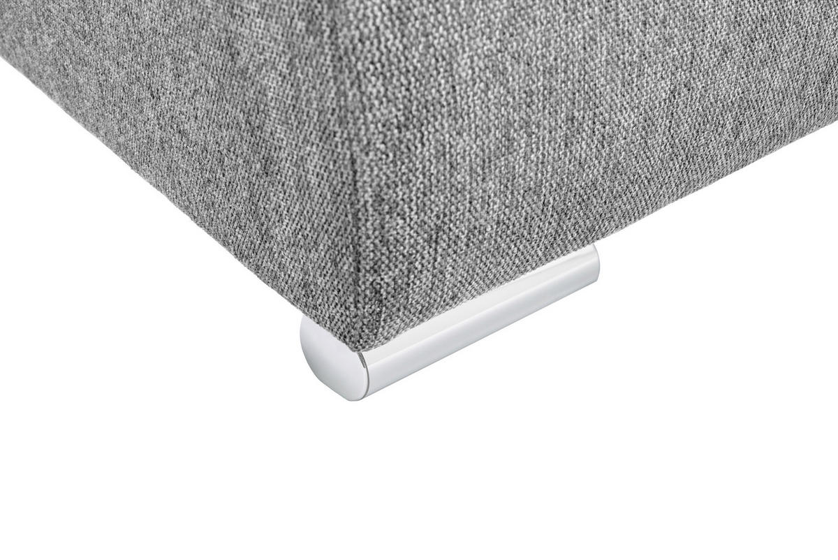 ECKSOFA in Mikrofaser Hellgrau  - Chromfarben/Hellgrau, Modern, Kunststoff/Textil (276/193cm) - Hom`in