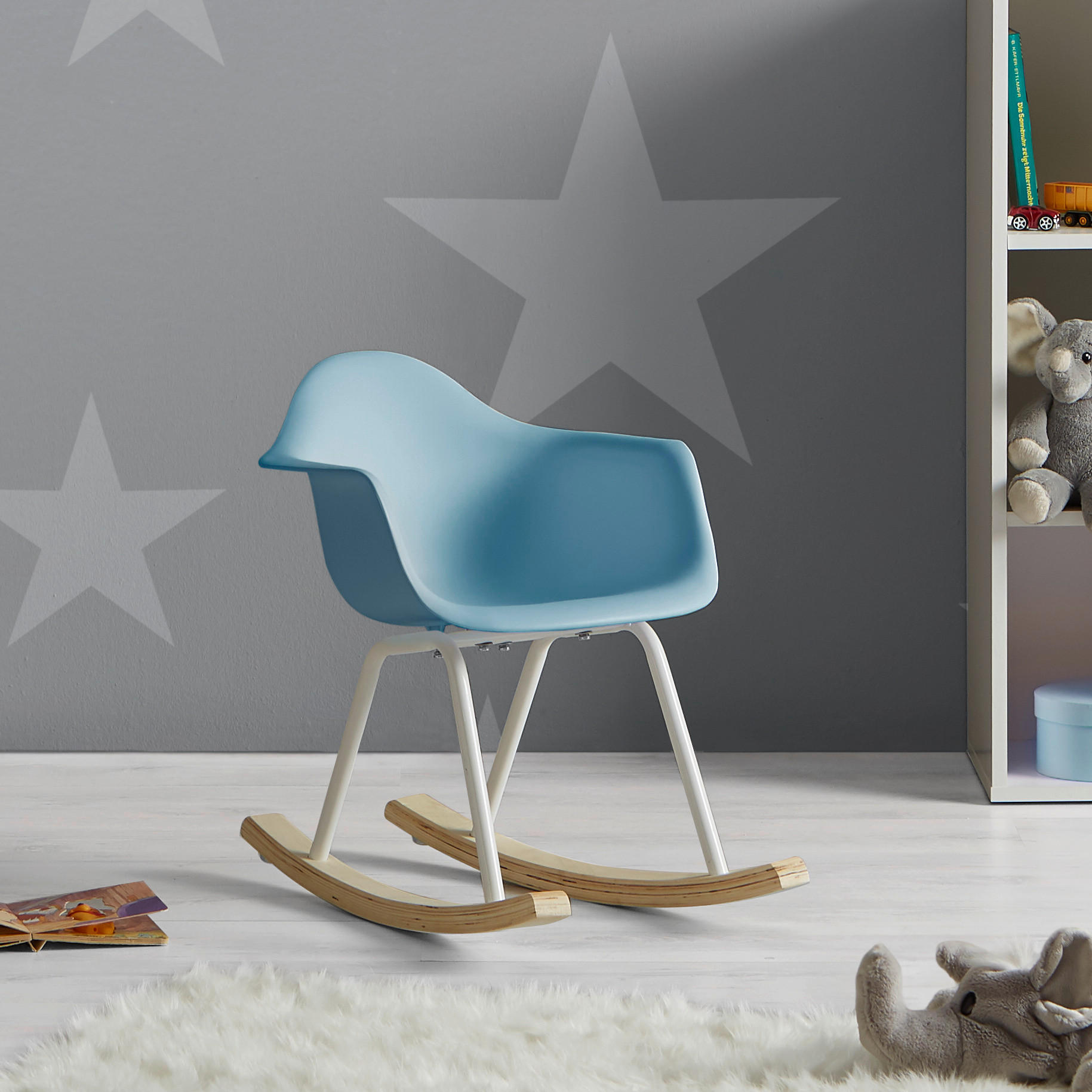 KINDERSTUHL - Blau, MODERN, Holz/Kunststoff (41,5/60/54cm) - Bessagi Kids