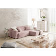 ECKSOFA in Feincord Altrosa  - Schwarz/Altrosa, KONVENTIONELL, Kunststoff/Textil (276/168cm) - Hom`in