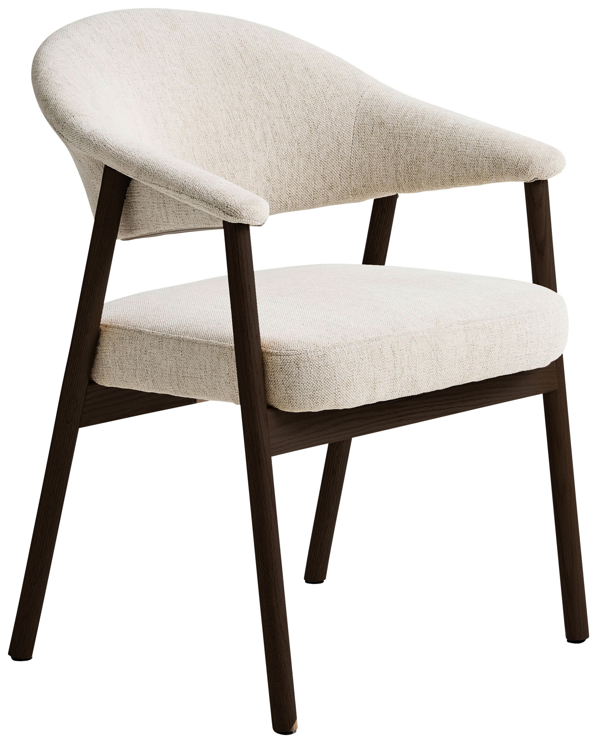 ARMLEHNSTUHL  in Flachgewebe  - Sandfarben/Dunkelbraun, KONVENTIONELL, Holz/Textil (63/81/63cm) - Ambia Home