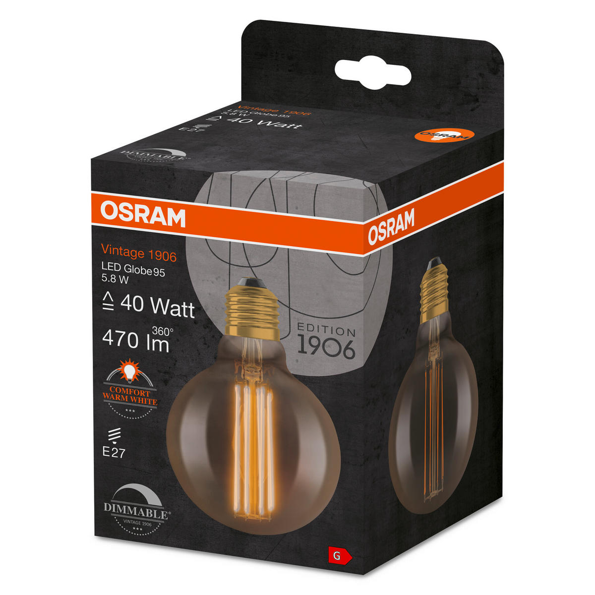 LED-LEUCHTMITTEL   E27 5,8 W 470 lm  - Goldfarben, Basics, Glas (9,5/13,8cm) - Ledvance