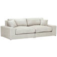 BIGSOFA Struktur, Bouclé Beige  - Greige/Beige, MODERN, Kunststoff/Textil (240/76/125cm) - Landscape