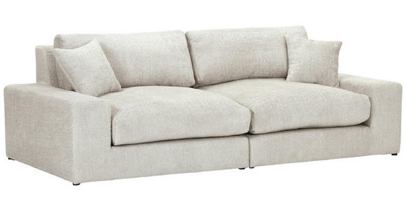 BIGSOFA Struktur, Bouclé Beige  - Greige/Beige, MODERN, Kunststoff/Textil (240/76/125cm) - Landscape