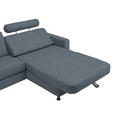 ECKSOFA in Webstoff Blaugrau  - Blaugrau/Schwarz, Design, Kunststoff/Textil (257/165cm) - Xora