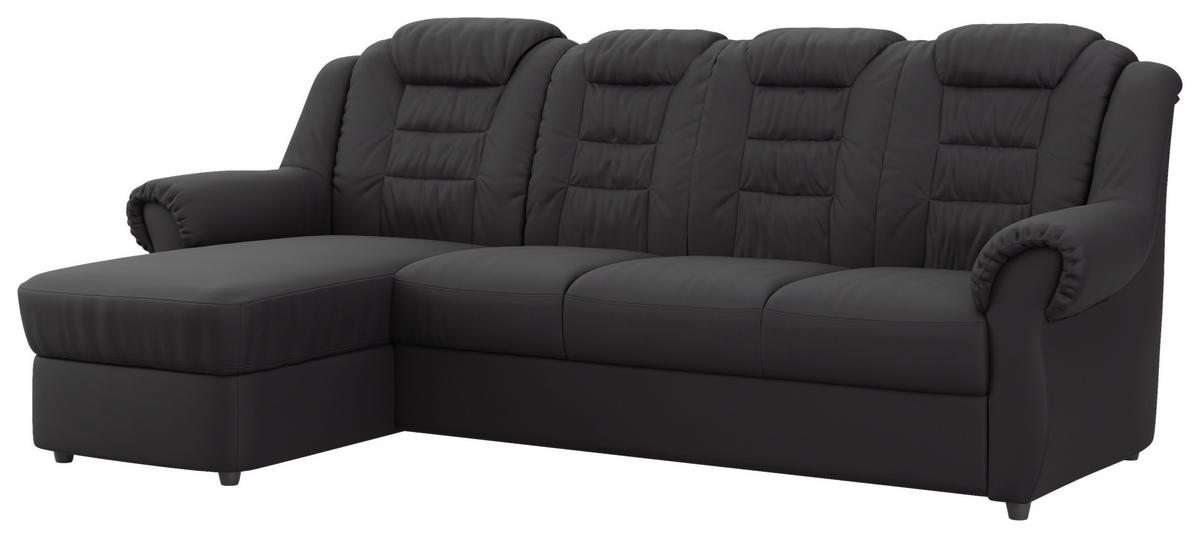 ECKSOFA in Lederlook Schwarz  165/262 cm  - Schwarz, KONVENTIONELL, Kunststoff/Textil (165/262cm) - Livetastic