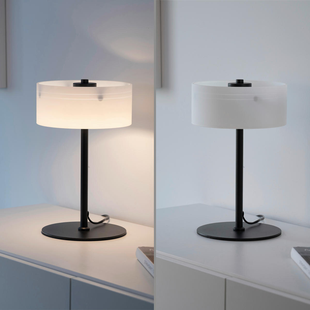 LED-TISCHLEUCHTE 20/20/33 cm   - Schwarz, Design, Glas/Kunststoff (20/20/33cm)