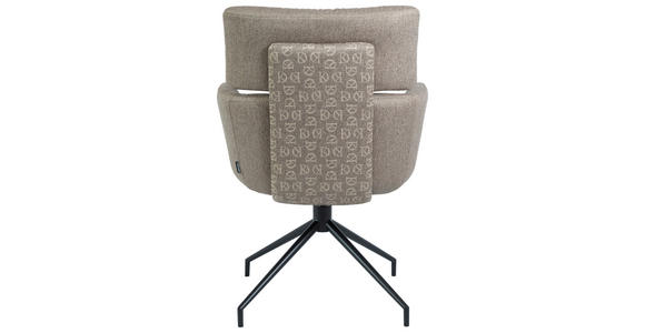 ARMLEHNSTUHL  Stoffauswahl, Sitzfläche 360° drehbar, automatische Rückholfunktion Webstoff  Grau  - Schwarz/Grau, Design, Textil/Metall (62/92/66cm) - Dieter Knoll