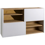 AKTENREGAL Eiche Artisan, Weiß Hochglanz  - Weiß Hochglanz/Eiche Artisan, Design, Holzwerkstoff (140/87/35,6cm) - Carryhome