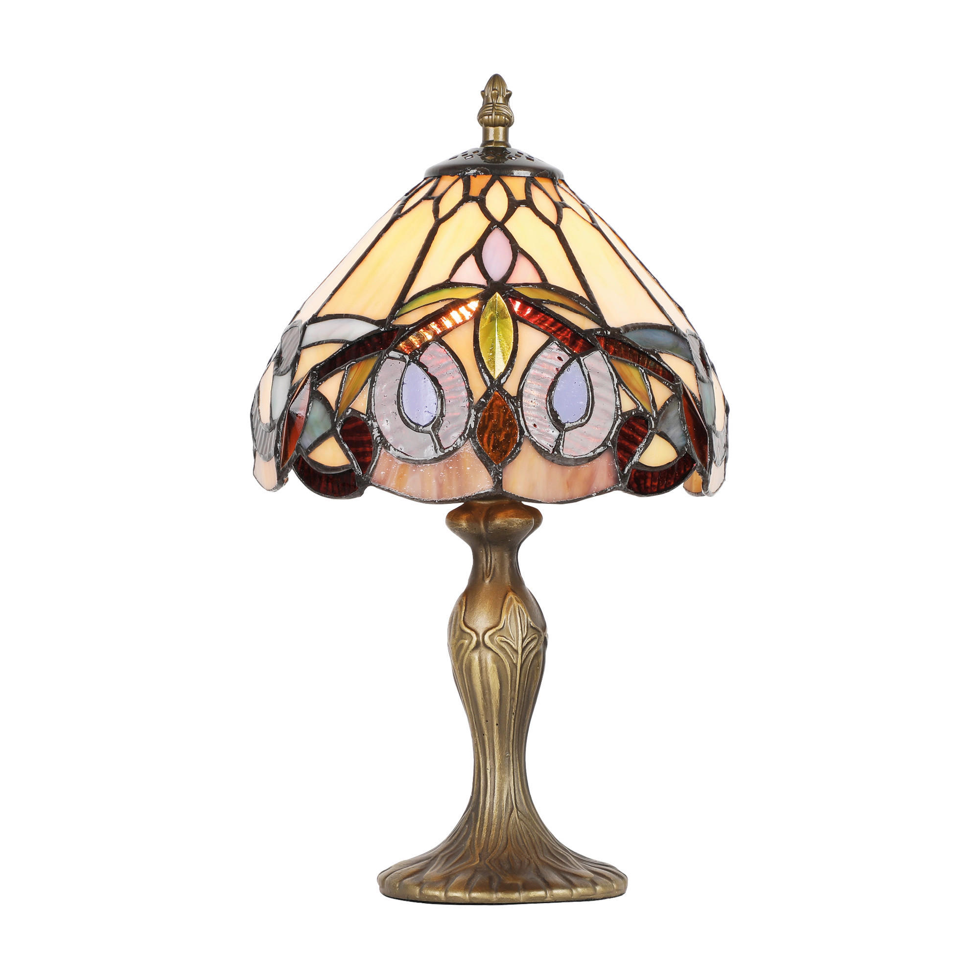 ASZTALI LÁMPA - barna/többszínű, Basics, üveg/fém (36/20/20cm)