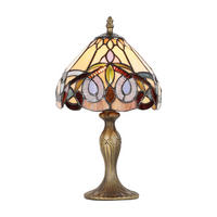 ASZTALI LÁMPA - barna/többszínű, Basics, üveg/fém (36/20/20cm)