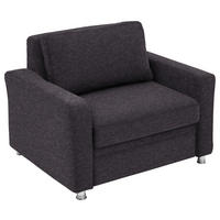 SCHLAFSESSEL Flachgewebe Dunkelgrau    - Dunkelgrau, KONVENTIONELL, Textil/Metall (116/90/100cm) - Beldomo Style