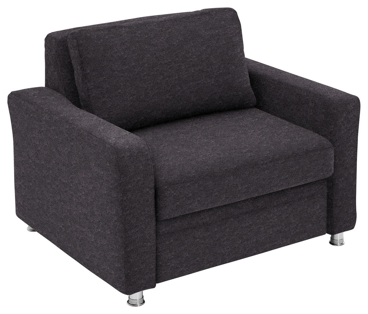 SCHLAFSESSEL Flachgewebe Dunkelgrau    - Dunkelgrau, KONVENTIONELL, Textil/Metall (116/90/100cm) - Beldomo Style