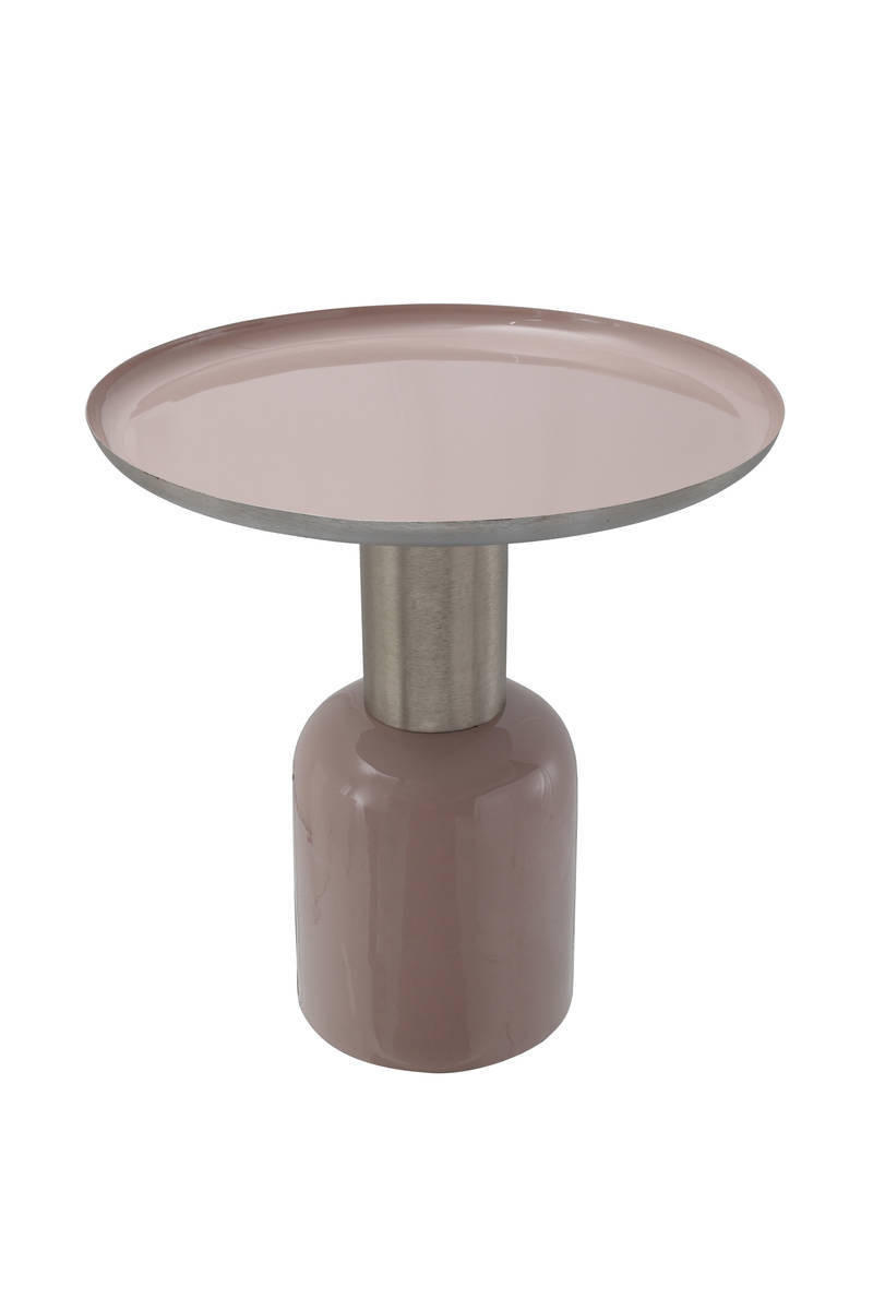 BEISTELLTISCH Silberfarben, Altrosa rund  - Silberfarben/Altrosa, Trend, Metall (50/52cm) - Kayoom