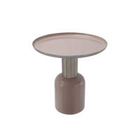 BEISTELLTISCH Silberfarben, Altrosa rund  - Silberfarben/Altrosa, Trend, Metall (50/52cm) - Kayoom