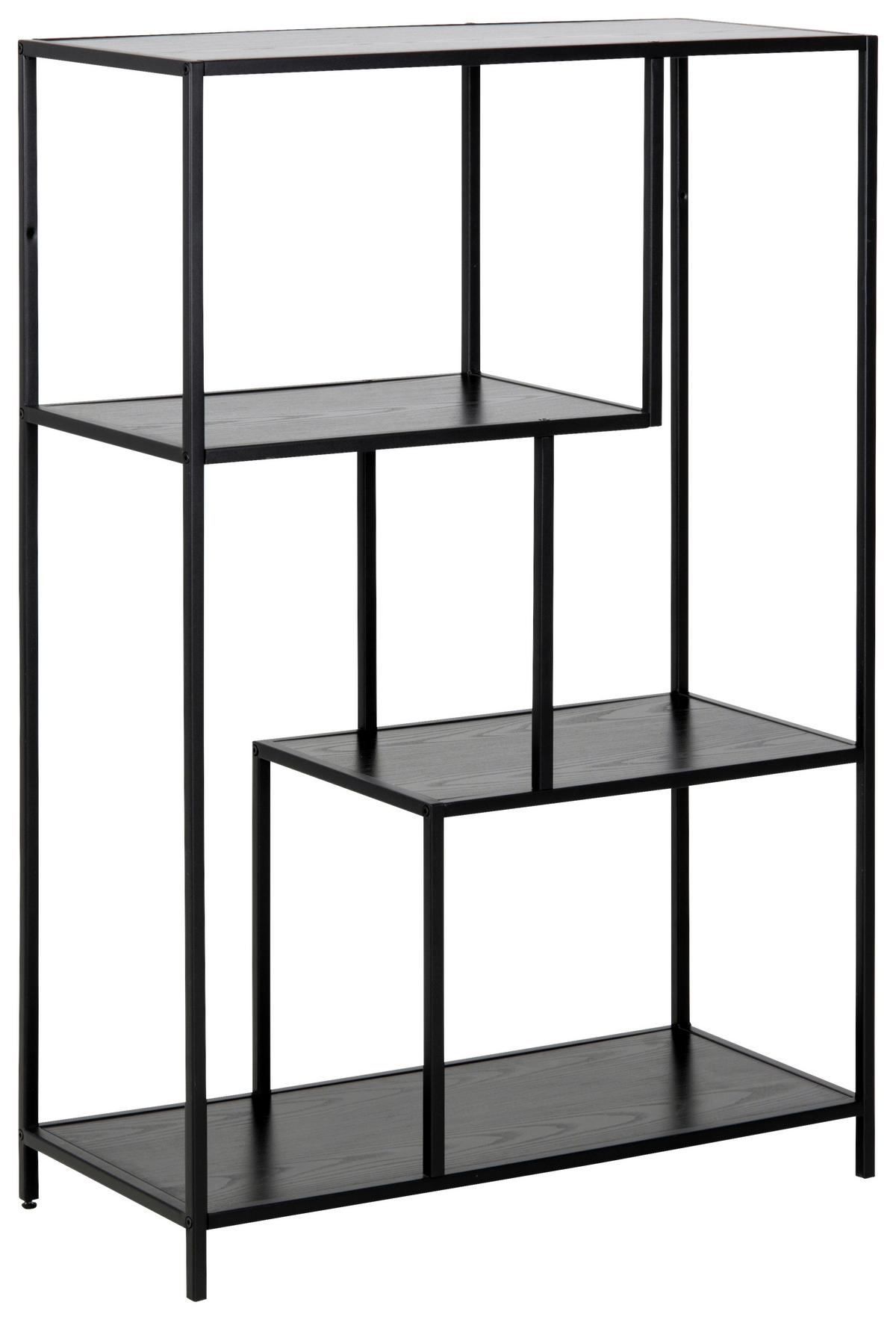 POLIČNI ELEMENT crna, boja jasena  - boja jasena/crna, Trendi, metal/pločasti materijal (77/114/35cm) - Carryhome