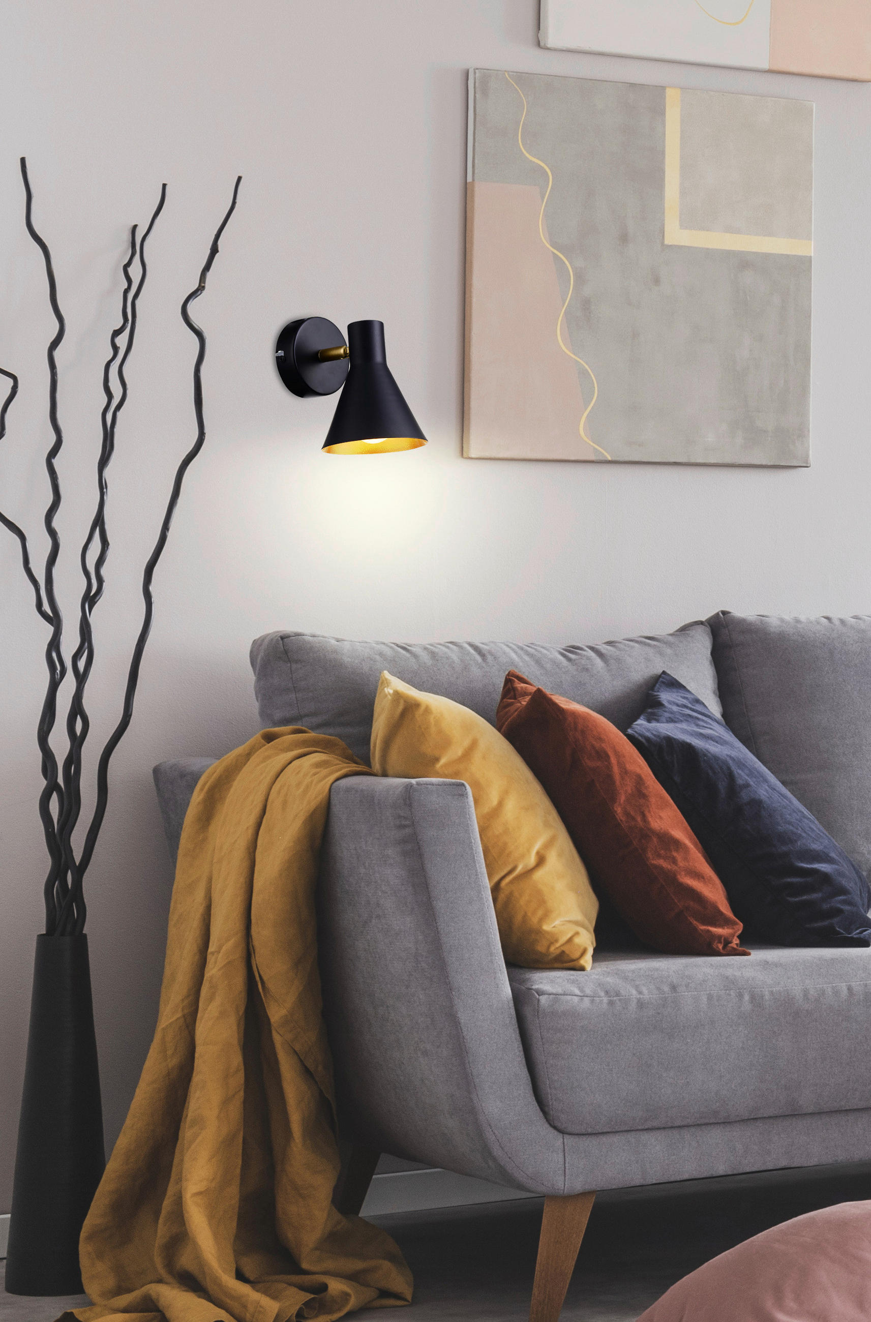 VÄGGLAMPA 10/13/14 cm   - svart, Basics, metall (10/13/14cm)