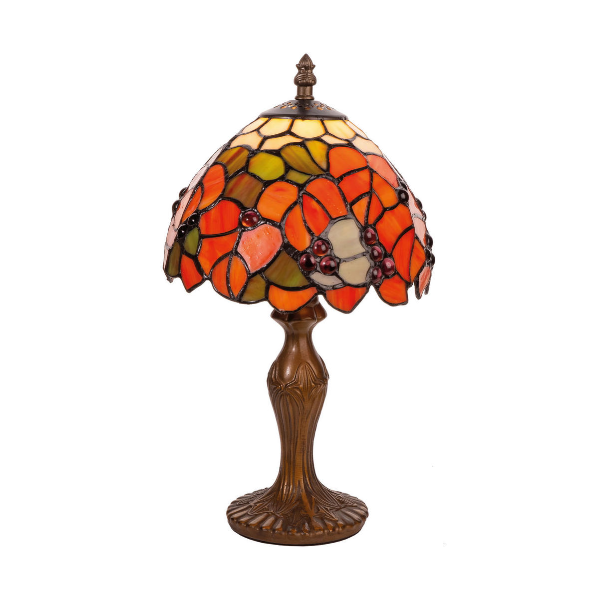 ASZTALI LÁMPA - barna/többszínű, Basics, Üveg/fém (35.5/20/20cm)