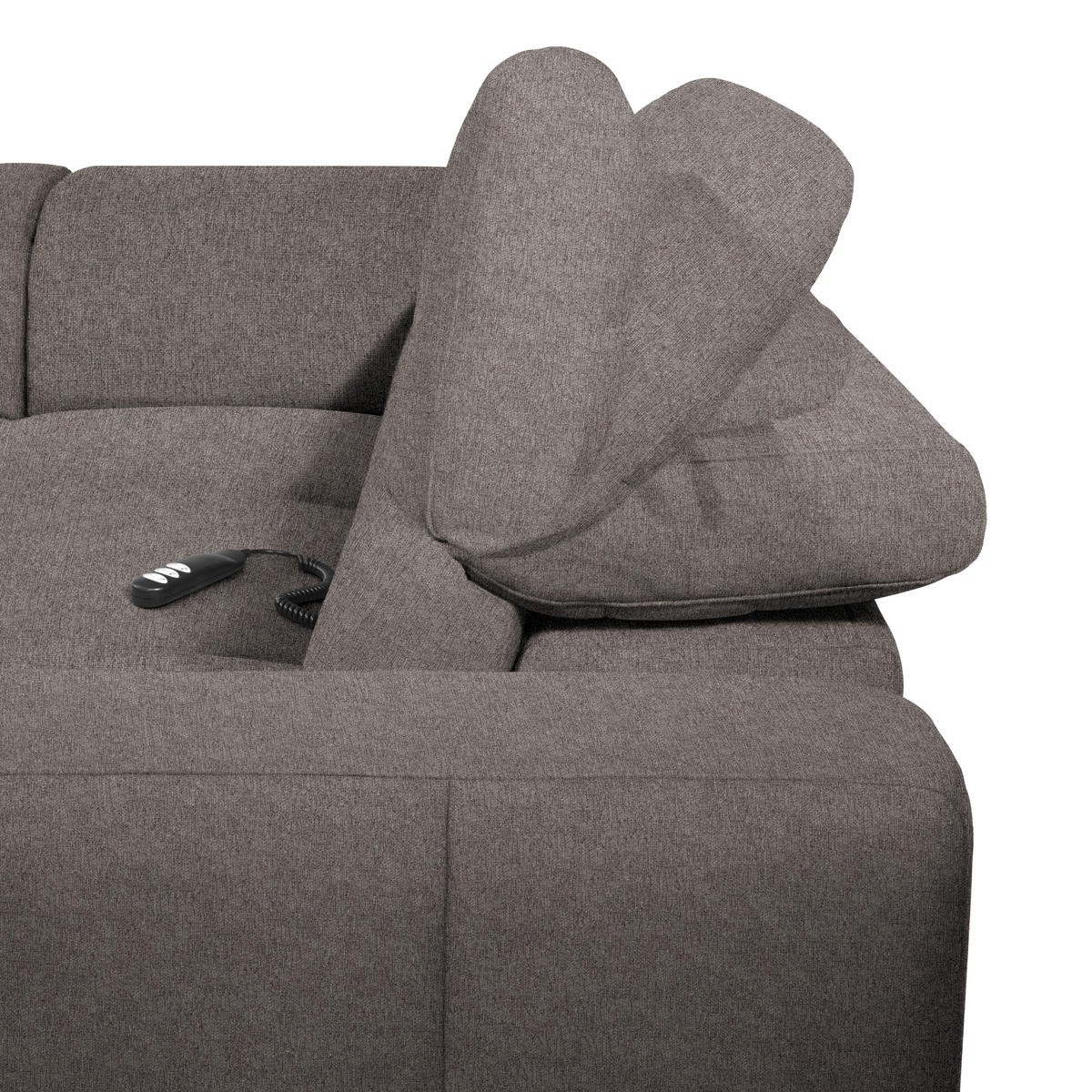 ECKSOFA Graubraun Flachgewebe  - Graubraun/Schwarz, Design, Textil/Metall (238/290cm) - Pure Home Lifestyle