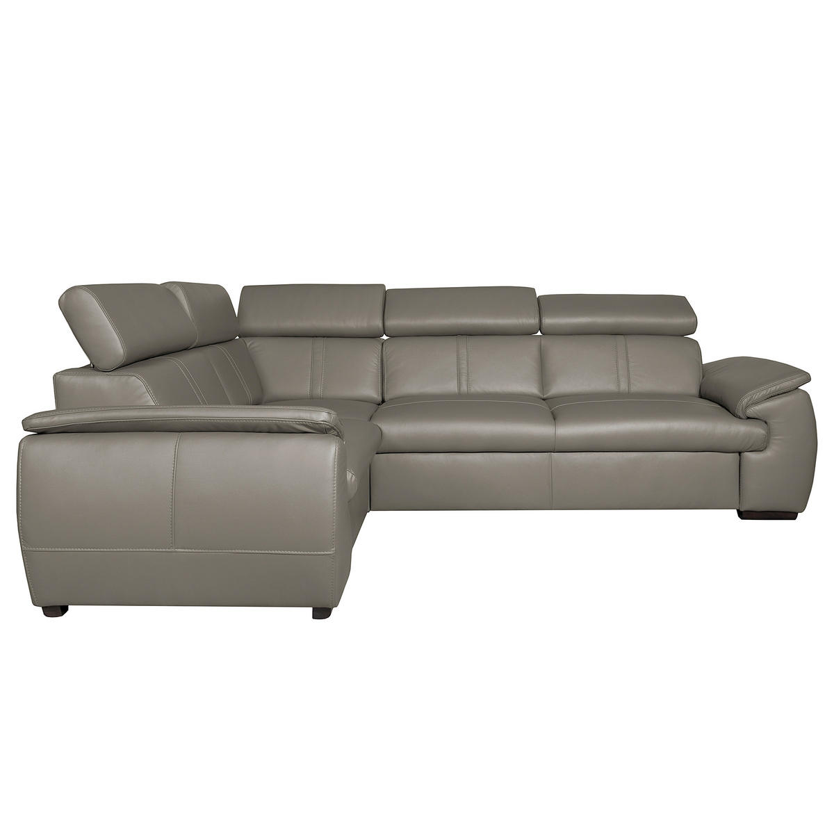 ECKSOFA  in Echtleder Schlammfarben  193/265 cm  - Wengefarben/Schlammfarben, Design, Leder/Holz (193/265cm) - Livetastic
