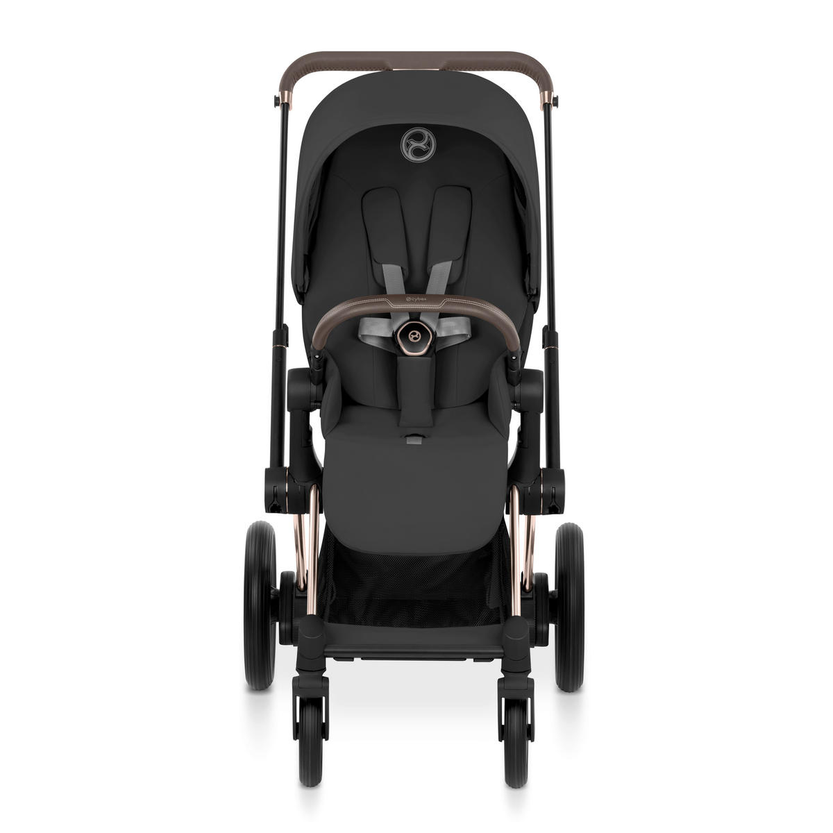 KOMBIKINDERWAGEN  ePRIAM Comfort Rosegold  Sepia Black  - Roségold/Schwarz, Basics, Kunststoff/Textil (84-93,5/60/100-109cm) - cybex PLATINUM