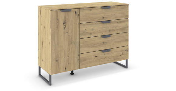 KOMMODE  in 120/92/42 cm  - Dunkelgrau/Eiche Artisan, Design, Holzwerkstoff/Metall (120/92/42cm) - Carryhome