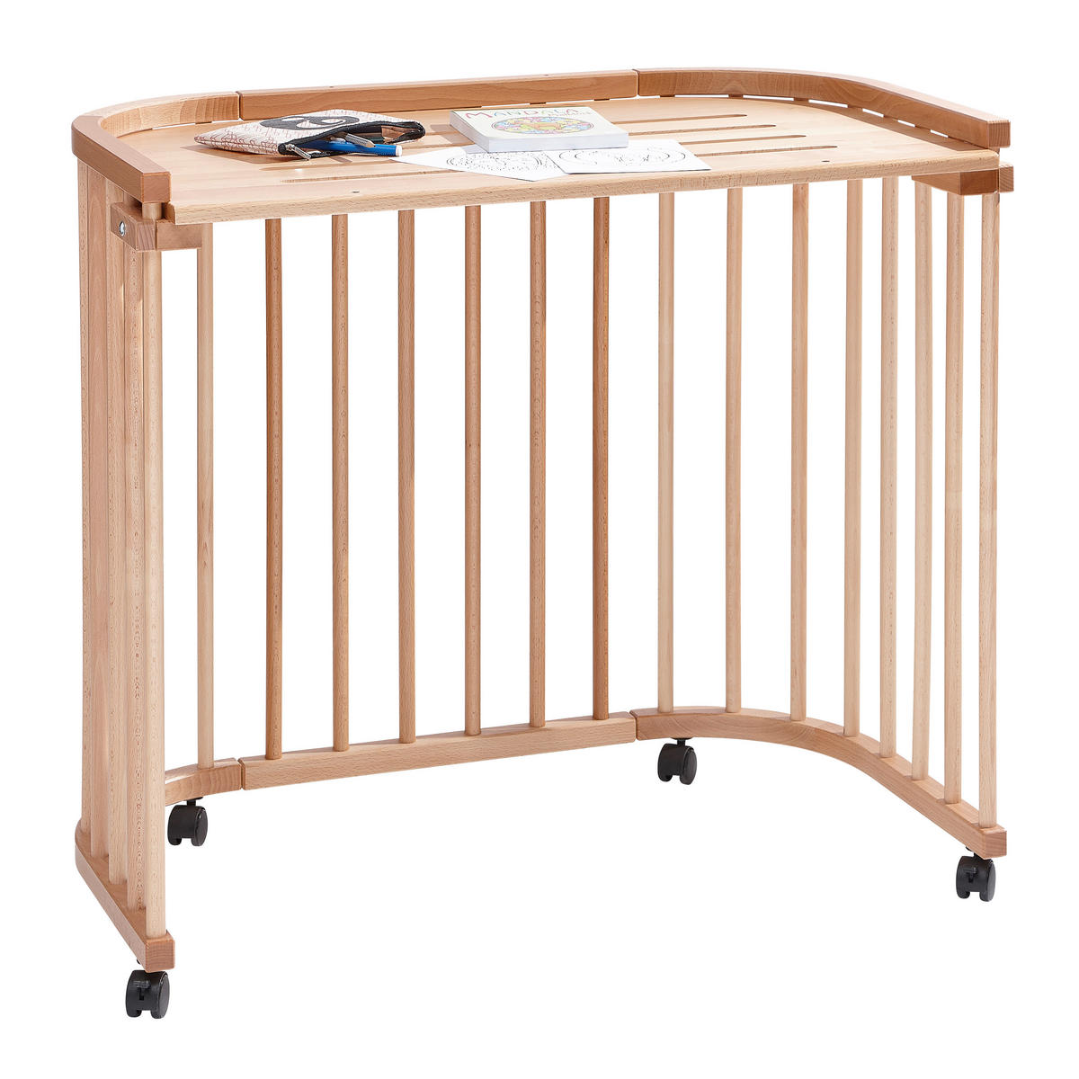 BEISTELLBETT Babybay Maxi  - Naturfarben, Basics, Holz (94/54/79cm) - Babybay